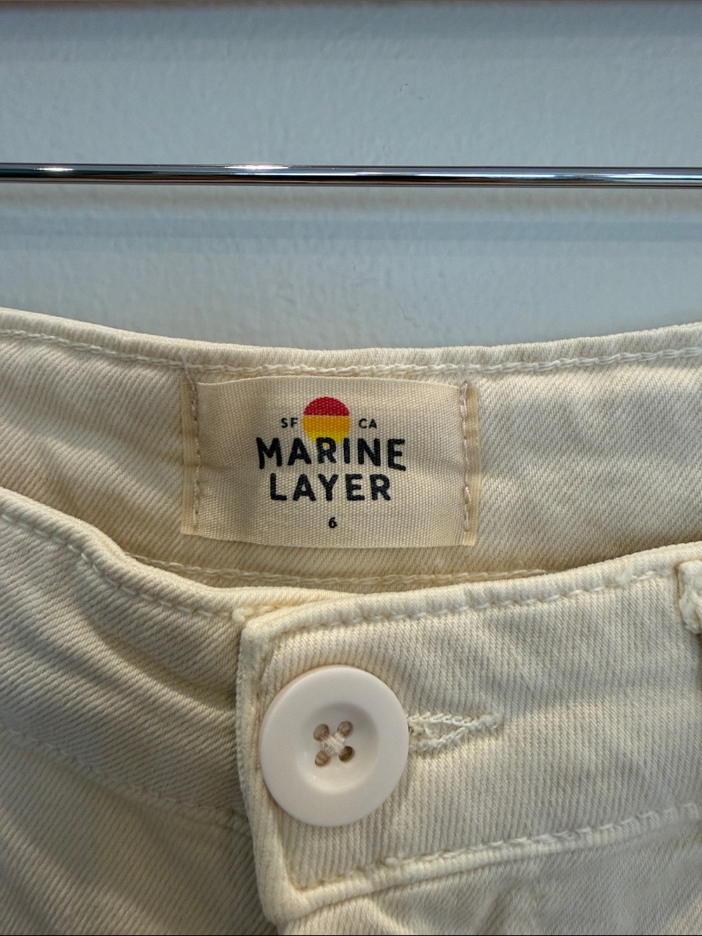 New NWT Marine Layer Charlie Wide Leg Pant High Rise Cream Ivory Size 6 - Picture 4 of 9